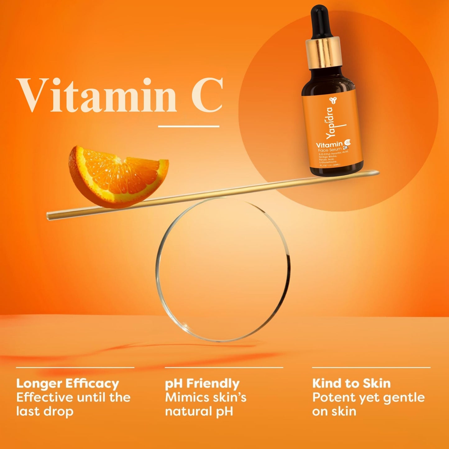 Yapidra Vitamin C Face Serum – Brightens Skin & Fades Dark Spots
