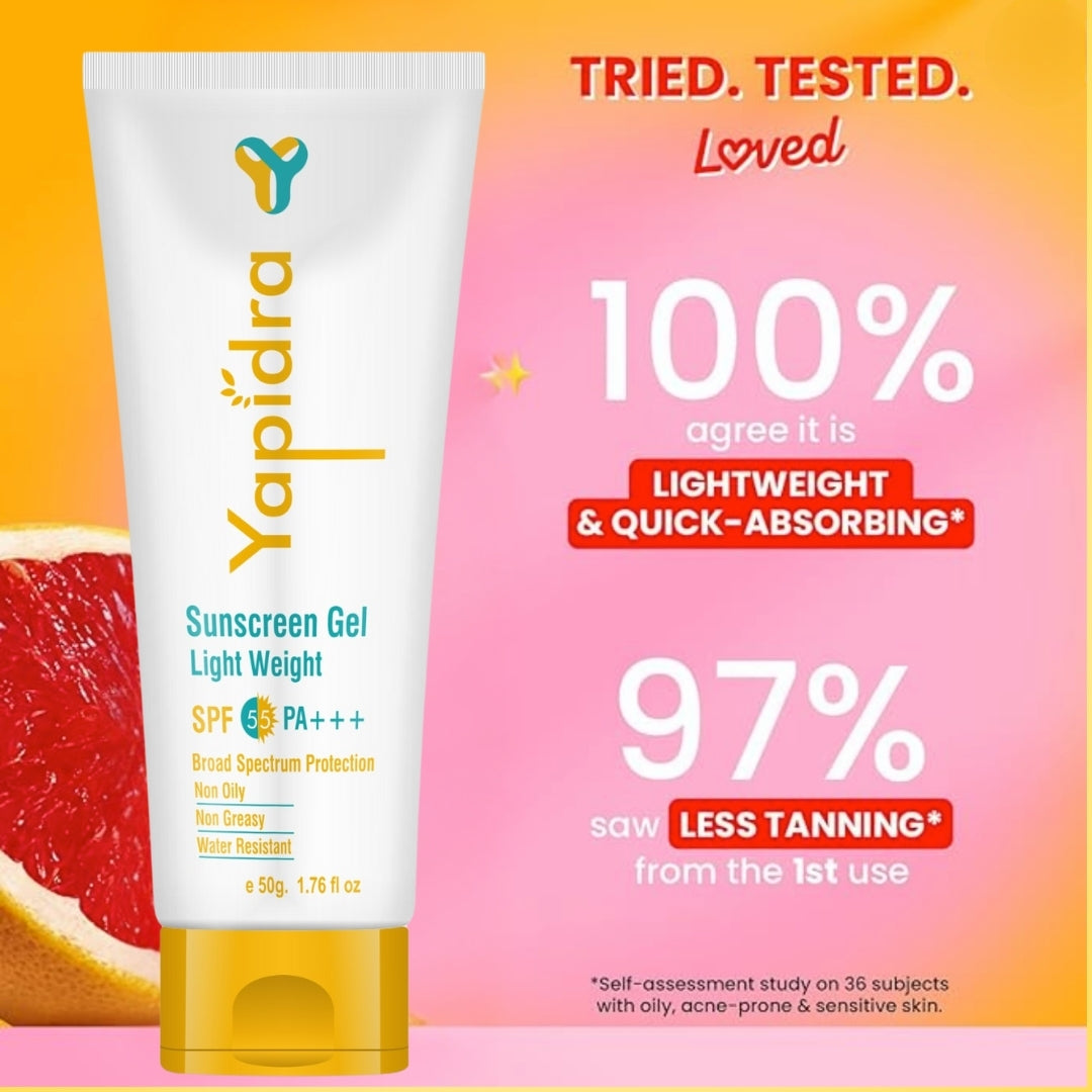 Yapidra Sunscreen Gel SPF 50 PA+++ | Lightweight & Non-Greasy