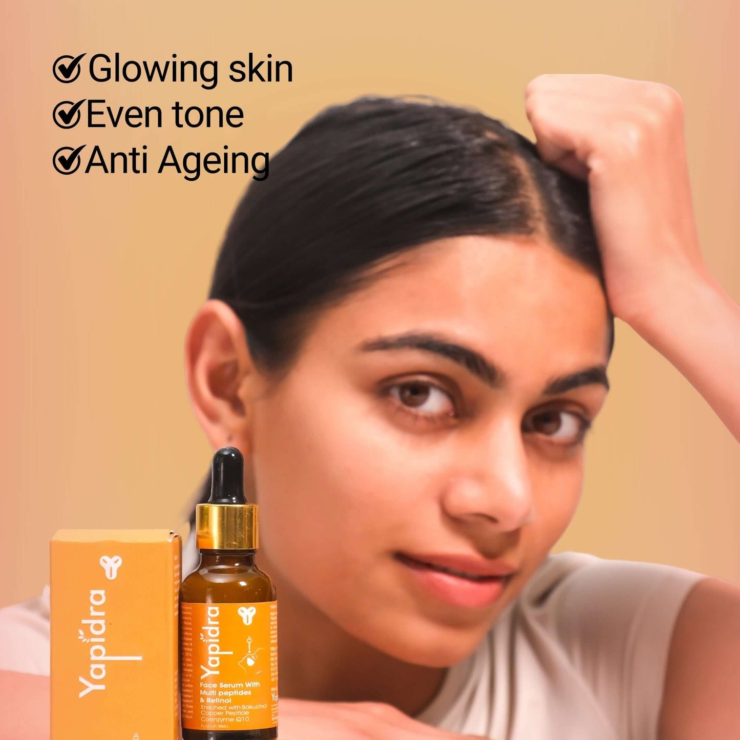 Yapidra Anti-Aging Face Serum with Multi-Peptides & Retinol – Firms & Smooths Skin