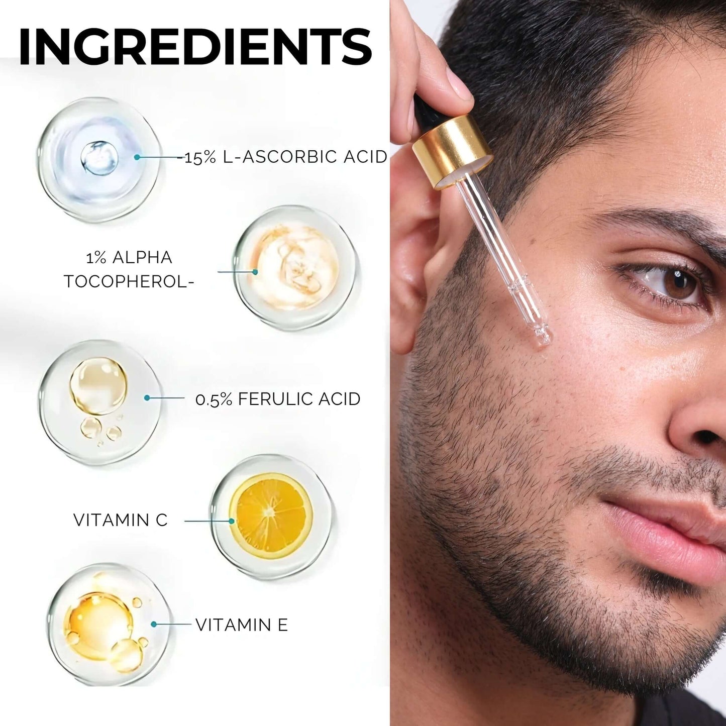 Yapidra Vitamin C 16% Face Serum with Vitamin E & Ferulic Acid | Skin Brightening & Antioxidant Boost | 30ml