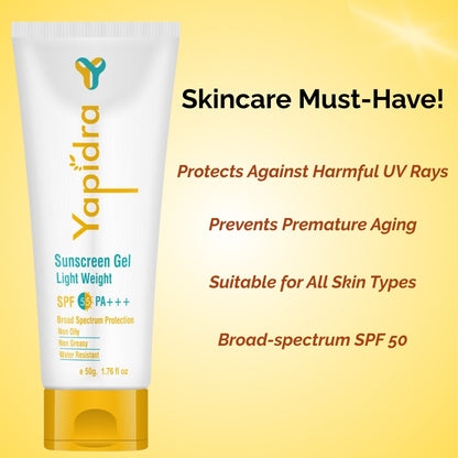 Yapidra Sunscreen Gel SPF 50 PA+++ | Lightweight & Non-Greasy