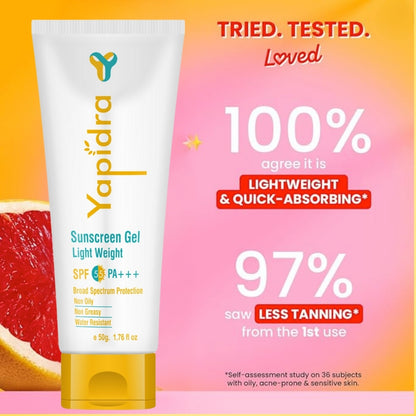 Yapidra Sunscreen Gel SPF 50 PA+++ | Lightweight & Non-Greasy