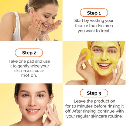 Yapidra Brightening Cleansing Pads with Kojic Acid & Turmeric – Fades Dark Spots
