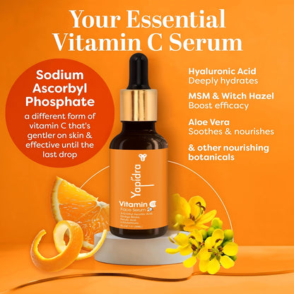 Yapidra Vitamin C Face Serum – Brightens Skin & Fades Dark Spots
