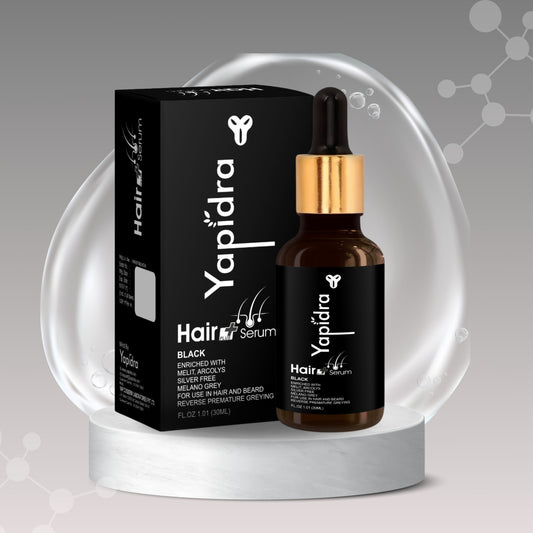 Yapidra Black Hair Serum – Anti-Greying & Melanin Boost Formula for Hair & Beard | 30ml